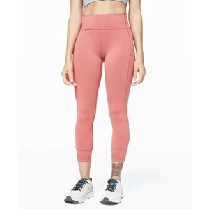 Lululemon In Movement Tight Leggings 25" Everlux Size 8 Rustic Coral Orange 7/8